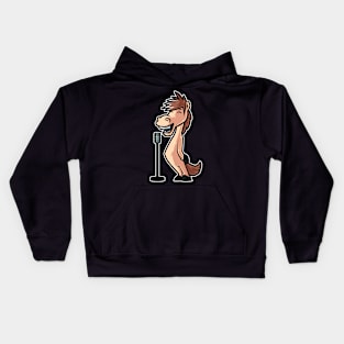 Horse Sing Karaoke Kids Kawaii Neko Anime print Kids Hoodie